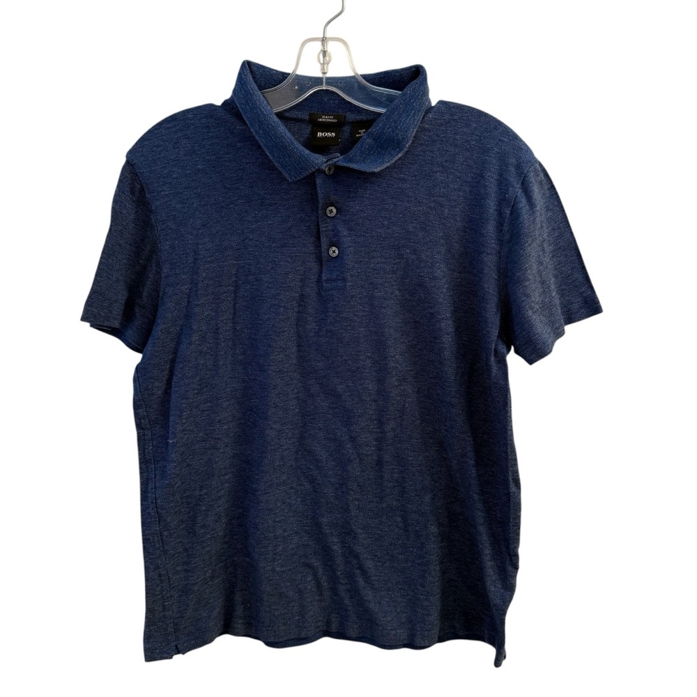 Hugo Boss Men’s Phillipson 56 Slim Fit SS Polo Shirt Navy Blue Size Large